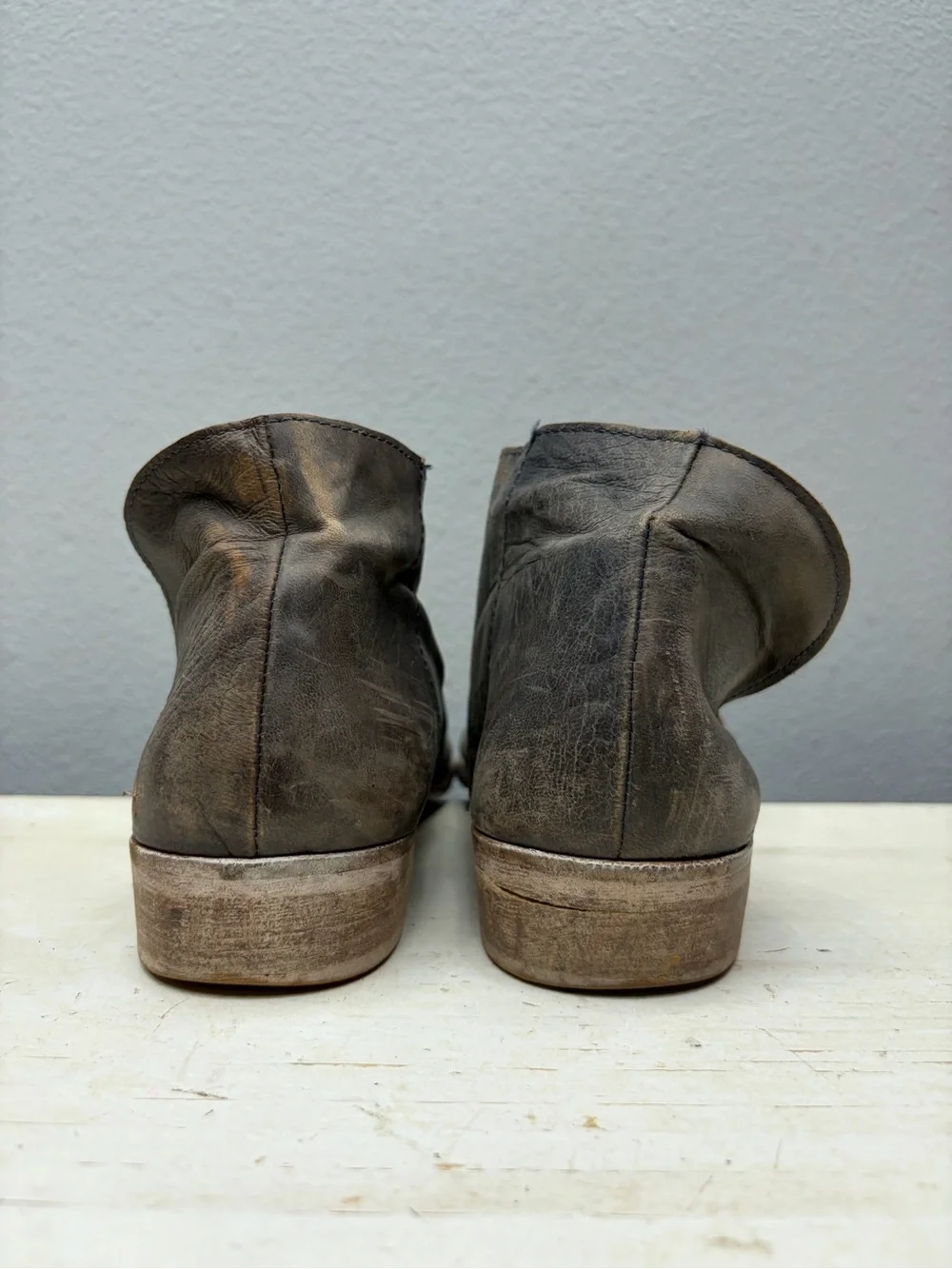 Free People Brown Leather Mont Black Flats Size 41